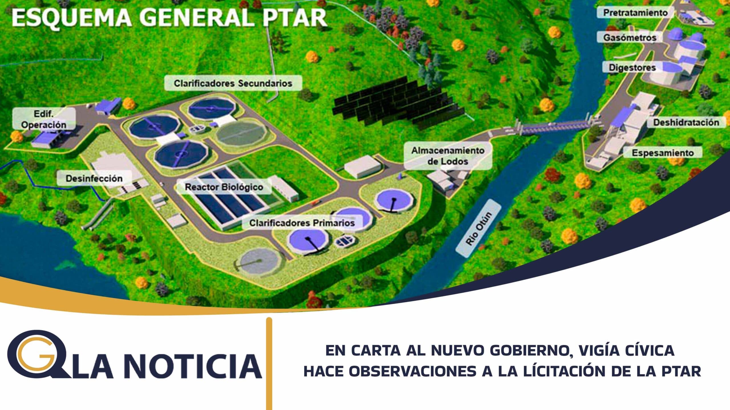 CARTA AL NUEVO GOBIERNO LA CORPORACIÓN VIGÍA CÍVICA HACE OBSERVACIONES A LA LÍCITACIÓN DE LA PTAR