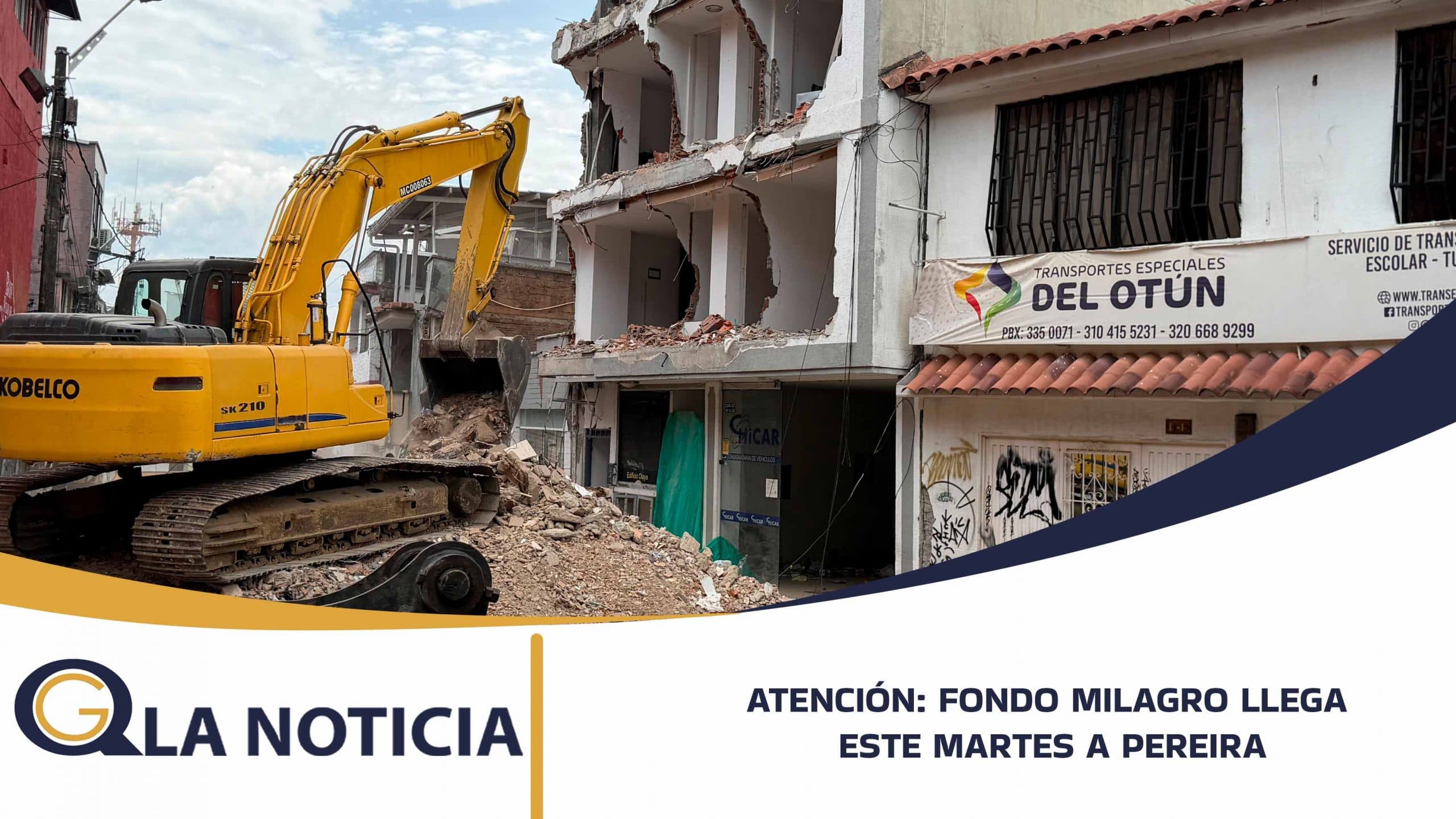 ATENCIÓN: FONDO MILAGRO LLEGA ESTE MARTES A PEREIRA