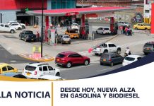 DESDE HOY, NUEVA ALZA EN GASOLINA Y BIODIESEL