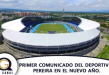 PRIMER COMUNICADO DEL DEPORTIVO PEREIRA EN EL NUEVO AÑO.