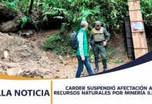 LA CARDER SUSPENDIÓ LA AFECTACIÓN A LOS RECURSOS NATURALES POR MINERÍA ILEGAL EN SANTA ROSA DE CABAL