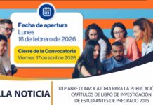 UTP ABRE CONVOCATORIA PARA LA PUBLICACIÓN DE CAPÍTULOS DE LIBRO DE INVESTIGACIÓN DE ESTUDIANTES DE PREGRADO 2026
