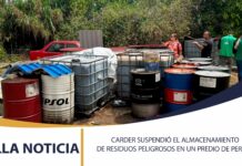 LA CARDER SUSPENDIÓ EL ALMACENAMIENTO DE RESIDUOS PELIGROSOS EN UN PREDIO DE PEREIRA
