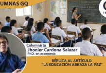 RÉPLICA AL ARTÍCULO “LA EDUCACIÓN ABRAZA LA PAZ”