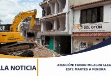 ATENCIÓN: FONDO MILAGRO LLEGA ESTE MARTES A PEREIRA